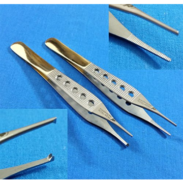 HTI 2-Piece Premium Adson Forceps Set: 1x2 Teeth & Serrated Dressings