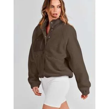 Stylish ANRABESS Fuzzy Fleece Jacket for Fall Comfort