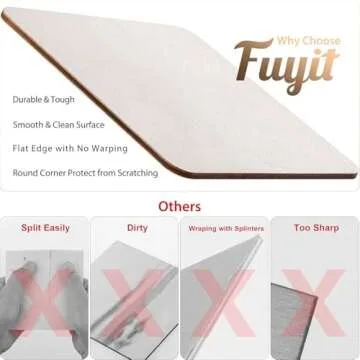 Fuyit Unfinished Wood Pieces, 50Pcs 5 x 5 Inch Blank Natural Wood Square Wooden Cutouts Board for DIY Crafts Painting, Scrabble Tiles, Coasters, Decoration