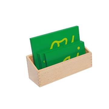 Adena Montessori Sandpaper Double Letters, Cursive, with Box: Engaging Learning Tool for Early Reade...