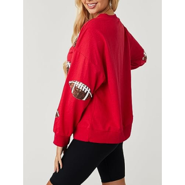 ChiyeeKiss Sparkle Football Sequin Sweatshirt - Game Day Style