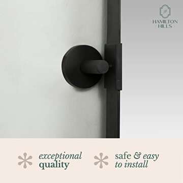 Hamilton Hills Wall-Mounted Vanity Mirror - Frameless Adjustable Rectangle Bathroom Mirror with Brushed Gold Brackets - Pivoting Tilting Mirror for Modern Decor - 24 x 36 Inch - Black