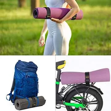 Trilancer Elastic Cinch Straps with Anti-Slip Strips, 24 "x 2" (4 Pack) Multipurpose Hook and Loop Bundling Straps for Hose, Cords, Bike, Luggage, Camping, Yoga Mats