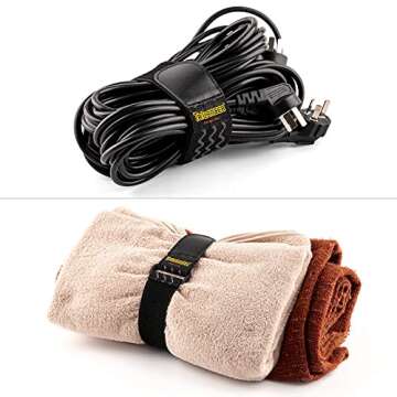 Trilancer Elastic Cinch Straps with Anti-Slip Strips, 24 "x 2" (4 Pack) Multipurpose Hook and Loop Bundling Straps for Hose, Cords, Bike, Luggage, Camping, Yoga Mats