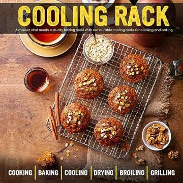 Utopia Kitchen 02 Pack Cooling Racks for Baking Stainless Steel Wire Cookie Rack Fits Jelly Roll Sheet Pan Oven Safe for Cooking Roasting Grilling 8 x 11.75 Inches