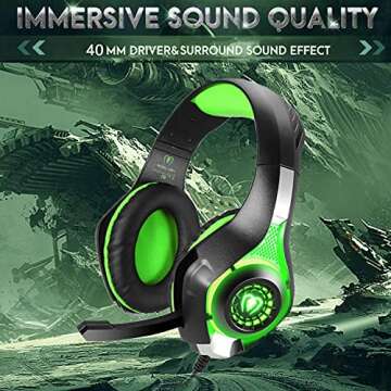 BlueFire Stereo Gaming Headset for PlayStation 4 PS4 PS5, Over-Ear Headphones with Mic and LED Light...