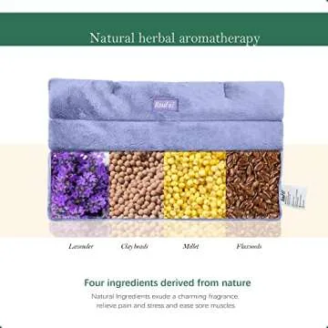 Romfox Microwavable Heating Pad for Pain Relief, Moist Heat for Cramps, Muscles, Joints, Back, Neck and Shoulders, Heat Compress Pillow, for Both Hot and Cold Therapy (Purple - Lavender Scented)