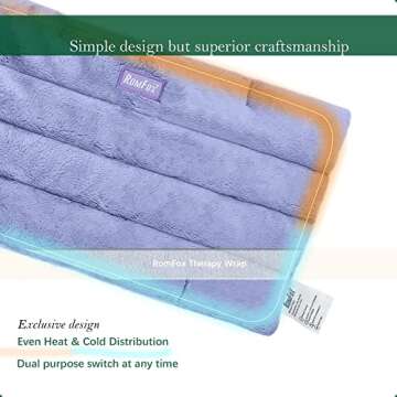 Romfox Microwavable Heating Pad for Pain Relief, Moist Heat for Cramps, Muscles, Joints, Back, Neck and Shoulders, Heat Compress Pillow, for Both Hot and Cold Therapy (Purple - Lavender Scented)