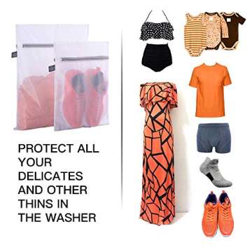 Kimmama Laundry Bag Mesh Wash Bags, Washing Machine Wash Bag, Net Washer Sack with Zipper, Dryer Pouch for Cleaning and Drying Cloths, Garment, Sweater, Delicates, lingerie, Bra, Sock,Toys, Cap, Shoes