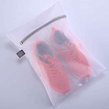 Kimmama Laundry Bag Mesh Wash Bags, Washing Machine Wash Bag, Net Washer Sack with Zipper, Dryer Pouch for Cleaning and Drying Cloths, Garment, Sweater, Delicates, lingerie, Bra, Sock,Toys, Cap, Shoes