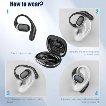 TRAUSI Open Ear Wireless Earbuds for Fitness and Travel