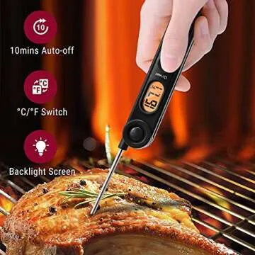 Instant Read ThermoPro Meat Thermometer with Backlight