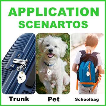 BORKUANA Leather Keychain Holder Case Compatible with Apple AirTag, Cute Protective Air Tag Cover With Keychain Ring, Anti-Scratch Finder GPS Tracker Case for Wallet Keys(Dogs)