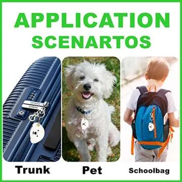 BORKUANA Leather Keychain Holder Case Compatible with Apple AirTag, Cute Protective Air Tag Cover With Keychain Ring, Anti-Scratch Finder GPS Tracker Case for Wallet Keys(Dogs)