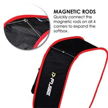 Kamerar D-Fuse Medium LED Light Panel Softbox: 9.25"x9.25" Opening, Foldable Portable Light Diffuser, Carrying Bag, Strap Attachment, Portrait Photography, Photo Video, Studio Lighting, Natural Look