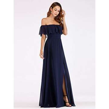 Elegant Off The Shoulder Chiffon Maxi Dress for Women