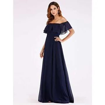 Elegant Off The Shoulder Chiffon Maxi Dress for Women