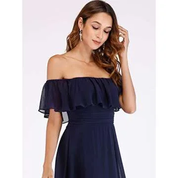 Elegant Off The Shoulder Chiffon Maxi Dress for Women