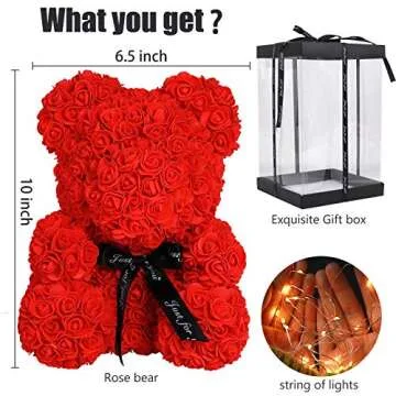 Charming 10" Flower Rose Teddy Bear Gift for Loved Ones
