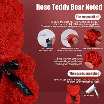 Charming 10" Flower Rose Teddy Bear Gift for Loved Ones