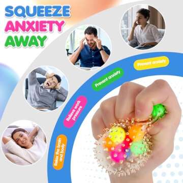 6 Set Squishy Sensory Stress Squeezing Balls for Adults: Best Calming Tool to Relieve Anxiety, Vent ...