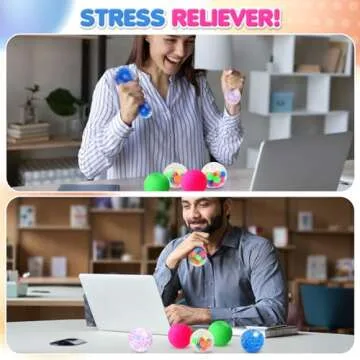 6 Set Squishy Sensory Stress Squeezing Balls for Adults: Best Calming Tool to Relieve Anxiety, Vent Mood and Improve Focus, Fun Fidgets for Student Classroom, Easter Gifts for Kids