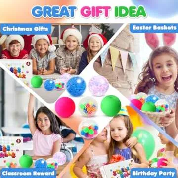 6 Set Squishy Sensory Stress Squeezing Balls for Adults: Best Calming Tool to Relieve Anxiety, Vent Mood and Improve Focus, Fun Fidgets for Student Classroom, Easter Gifts for Kids