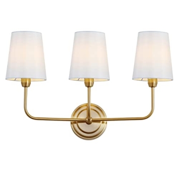 SAFAVIEH Sawyer 3-Light Brass Gold Sconce with LED Bulbs