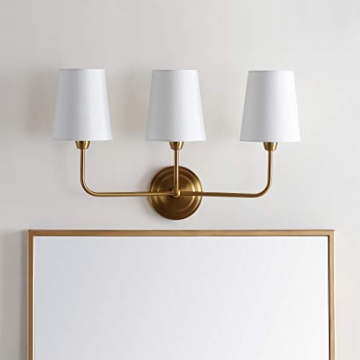 SAFAVIEH Sawyer 3-Light Brass Gold Sconce with LED Bulbs