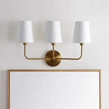 SAFAVIEH Sawyer 3-Light Brass Gold Sconce with LED Bulbs