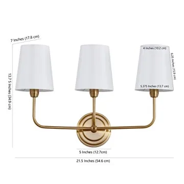 SAFAVIEH Sawyer 3-Light Brass Gold Sconce with LED Bulbs