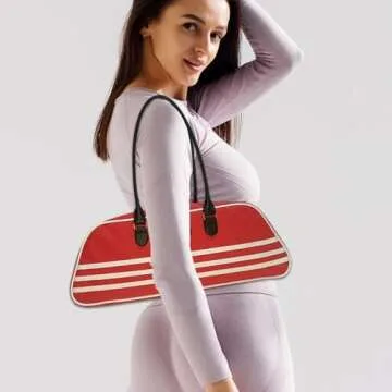 Versatile Red Tote Gym Bag for Women - Perfect for Travel