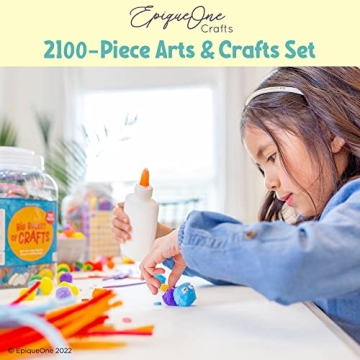 EpiqueOne 2100-Piece Craft Set for Kids | Colorful Supplies