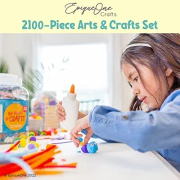 EpiqueOne 2100-Piece Craft Set for Kids | Colorful Supplies