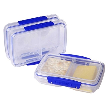Sistema 3-Piece Food Storage Containers for Snacks and Meal Prep
