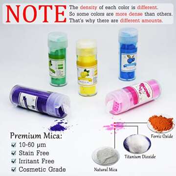 Epoxy Resin Color Pigment - 24 Color x 10g Mica Powder Epoxy Resin Dye - Cosmetic Grade Slime Colori...