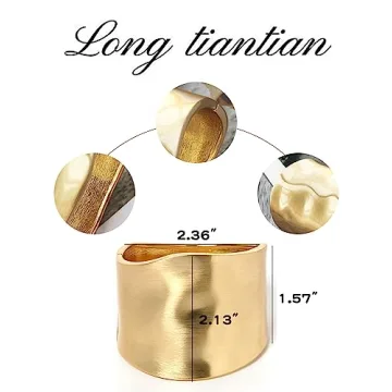 Long Tiantian Chunky Gold Cuff Bracelet for Stylish Women