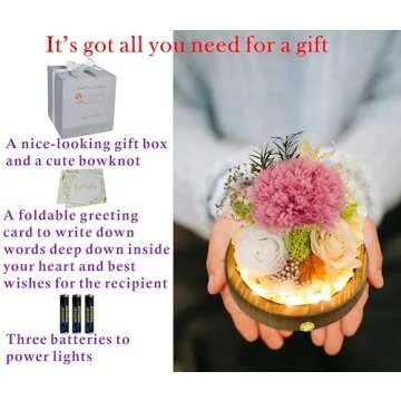 Valley of Rain & Forest Long-Lasting Real Flowers, Unique Floral Gift for You to Send Love for All Occasions, for Indoor Decoration (Pink Carnation, White Rose, Yellow-Champagne Rose)