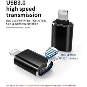 Lightning to USB 3.0 OTG Adapter - Portable & Certified