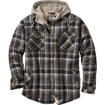 Legendary Whitetails Berber Lined Hooded Flannel Shirt Jacket