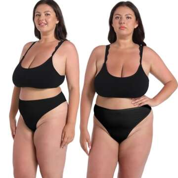 High Waisted Thongs for Women - Pack of 3 Comfortable Panties