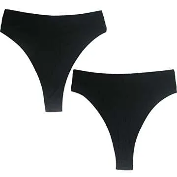 High Waisted Thongs for Women - Pack of 3 Comfortable Panties