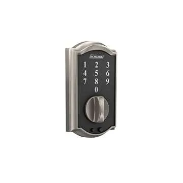 Schlage BE375 CAM 619 Touch Camelot Deadbolt, Electronic Keyless Entry Lock, Satin Nickel