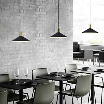 KCO Lighting Farmhouse Matte Black Barn Pendant Light 1-Light Mid Century Dome Pendant Lighting Industrial Cone Hanging Light Single Kitchen Island Light Fixture for Dining Room (Black)
