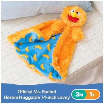Ms. Rachel Official Herbie Huggable Lovey, Double Sided, Machine Washable Security Blankets for Babi...