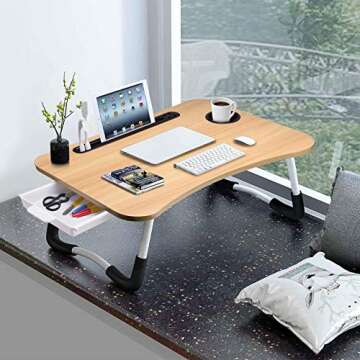 Slendor Laptop Desk Laptop Bed Stand Foldable Laptop Table Folding Breakfast Tray Portable Lap Stand...