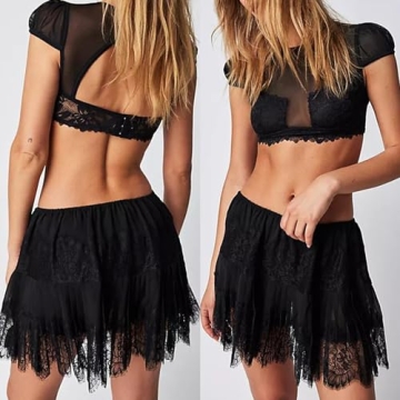 Trendy Y2K Lace Mini Skirt for Fashionable Women