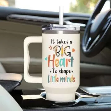 Teacher Appreciation Gifts - Teacher Gifts - Teachers Day Gifts For Women, Thank You Gifts From Students, Teacher Graduation Gifts, Christmas, Birthday Gifts For Teacher - Tumbler 40Oz With Handle
