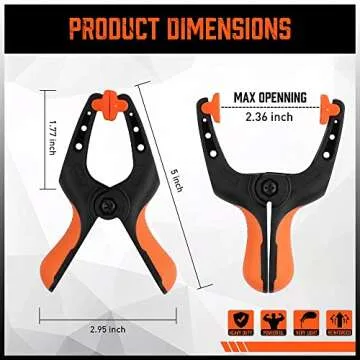 HORUSDY Heavy Duty 8-Pack Spring Clamps for Crafts