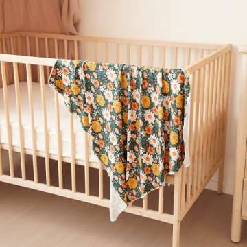 Konssy Baby Girl Newborn Receiving Blanket with Matching Headband and Beanie Set Baby Swaddle Nursery Swaddle Wrap